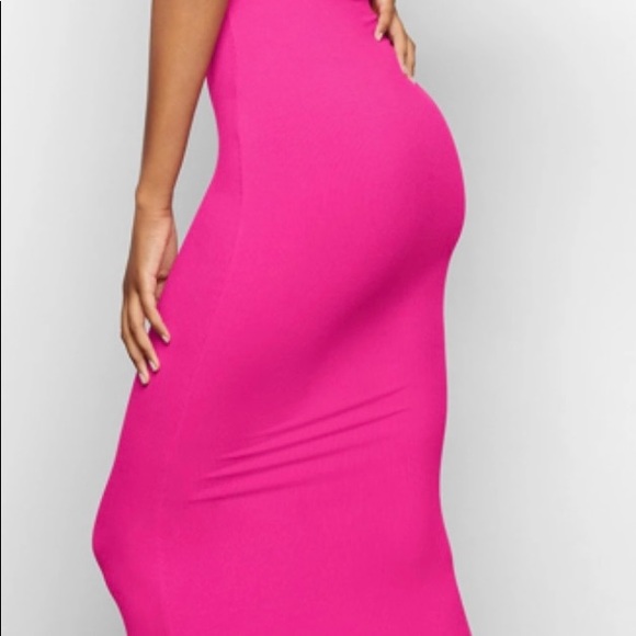 💜Skims💜 long maxi dress Hot pink New medium - Picture 6 of 9
